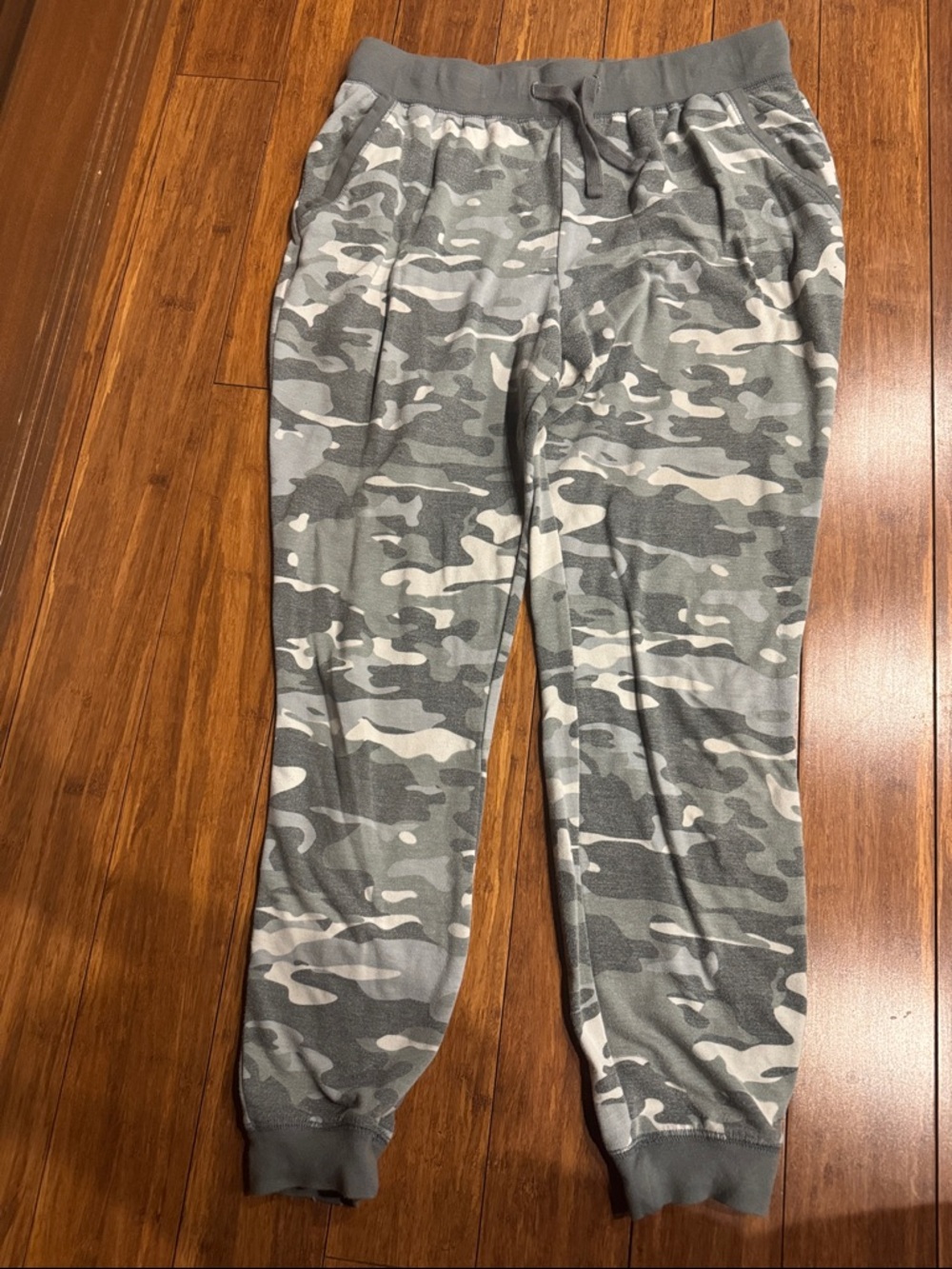 Mud Pie Gray Camouflage Track Joggers
